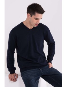 L-LW9133-MEN’S V-NECK FINE GAUGE COTTON PULLOVER 2